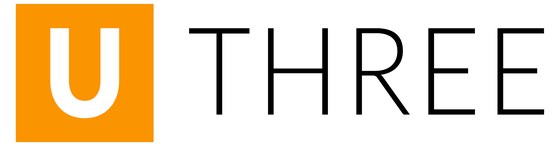 U THREE logo